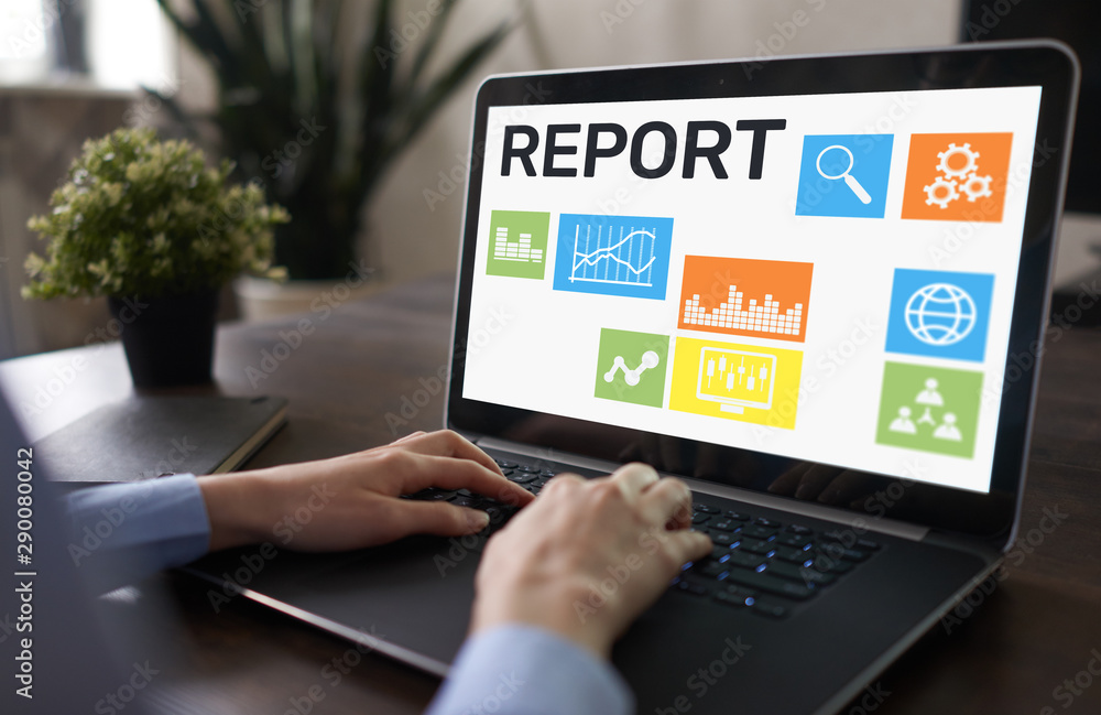 Financial report form on device screen. Business and finance concept. Financial report form on device screen. Business and finance concept.