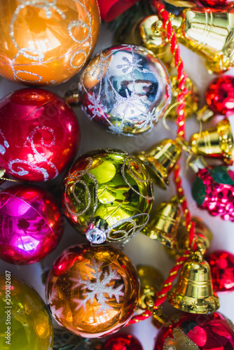 colorful christmas balls on white background © Александр Захаров