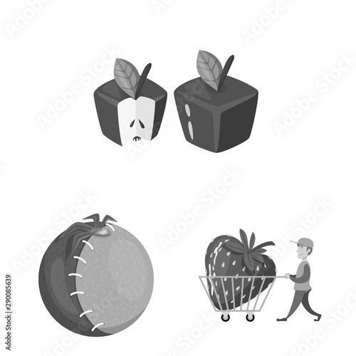Vector design of transgenic and organic sign. Set of transgenic and synthetic vector icon for stock.