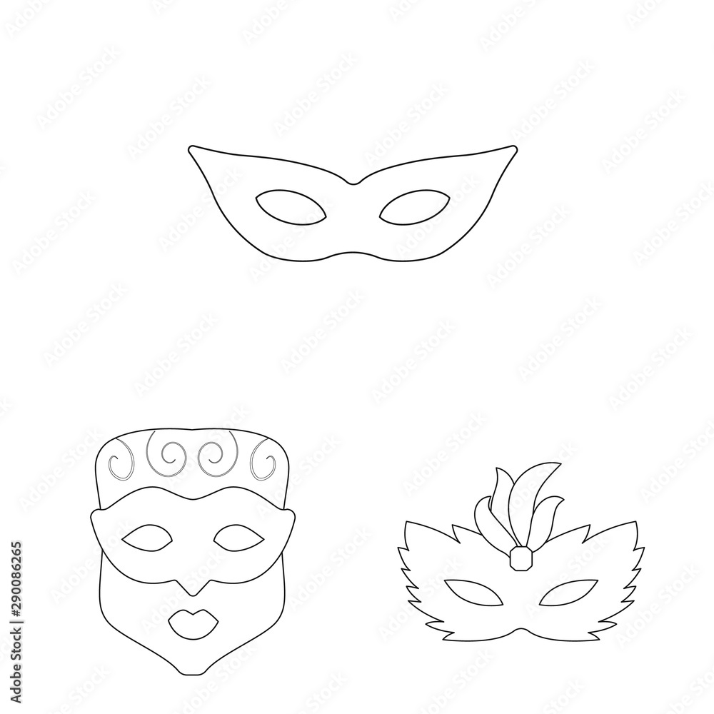 Vector illustration of masquerade and mystery logo. Set of masquerade and festival vector icon for stock. Vector illustration of masquerade and mystery logo. Set of masquerade and festival vector icon for stock.