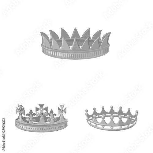 Vector illustration of jewel and vip symbol. Collection of jewel and nobility vector icon for stock.