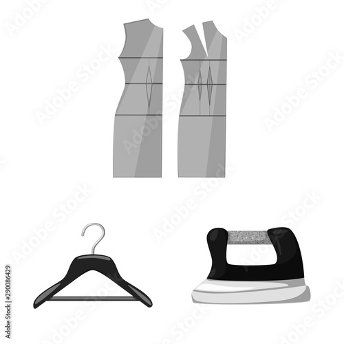 Isolated object of dressmaking and textile icon. Set of dressmaking and handcraft stock vector illustration.