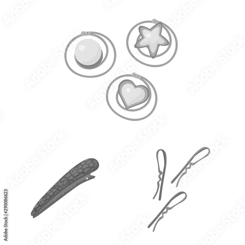 Isolated object of hairdressing and hairclip symbol. Collection of hairdressing and fashion vector icon for stock.