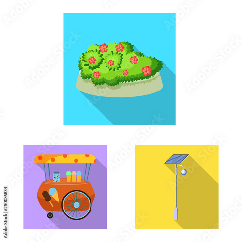 Vector illustration of urban and street logo. Collection of urban and relaxation stock symbol for web.