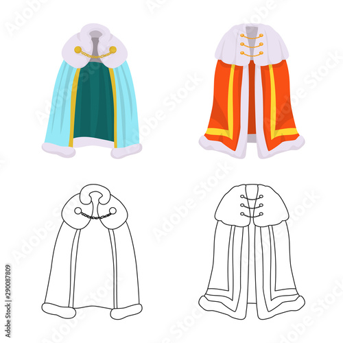 Vector illustration of material and clothing sign. Collection of material and garment stock vector illustration.