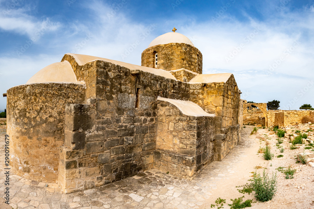 Republic of Cyprus. The Town Of Paphos. Ancient ruins in Paphos. Remains of ancient buildings. Old Christian Church. Panorama Of Cyprus. Attractions of the Mediterranean coast.