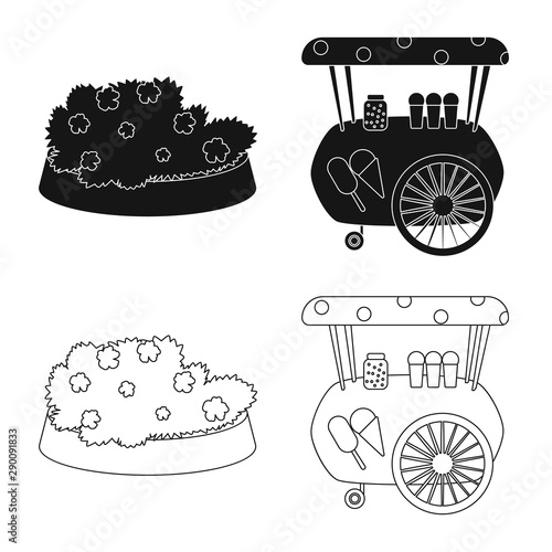 Isolated object of urban and street logo. Set of urban and relaxation stock symbol for web.