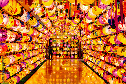 Photography Kuala Lumpur, 1 September 2019 - View of colourful lantern displayed for public at  Sunway Putra Mall, first Autism-friendly shopping centre in Malaysia for the mid-autumn lantern festival