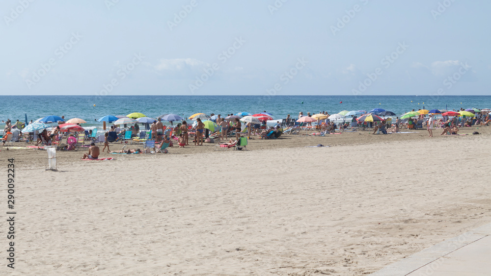 Tarragona, Spain; 08-17-2019; La Pineda's beach Tarragona, Spain; 08-17-2019; La Pineda's beach
