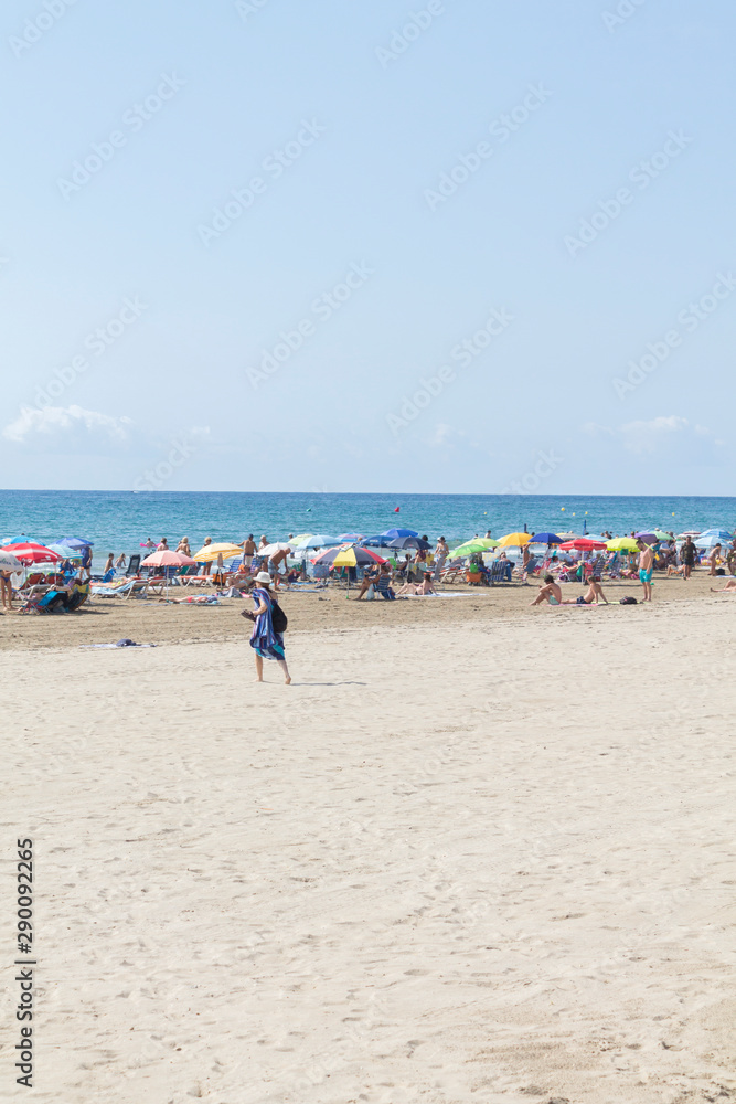 Tarragona, Spain; 08-17-2019; La Pineda's beach Tarragona, Spain; 08-17-2019; La Pineda's beach