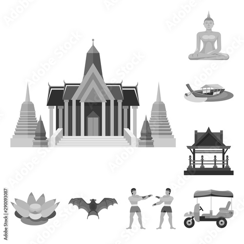 Isolated object of traditional and tourism sign. Set of traditional and exotic stock symbol for web.
