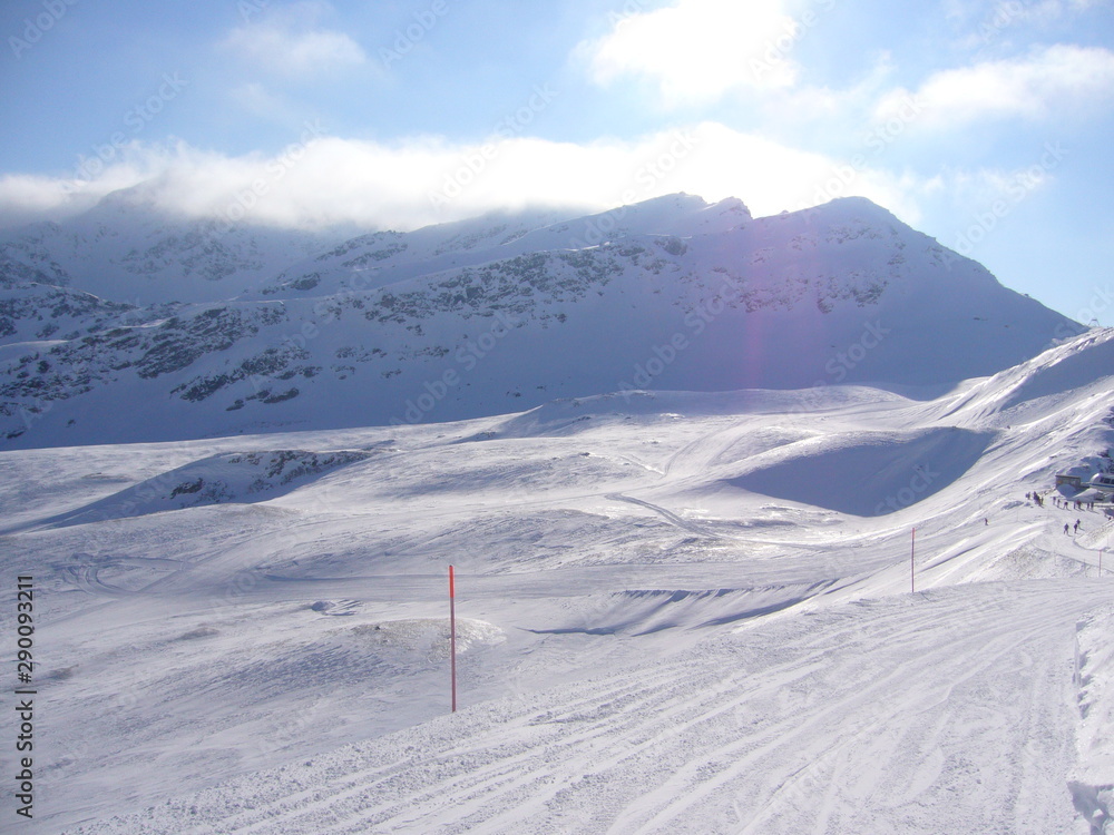 ski slope in alps
