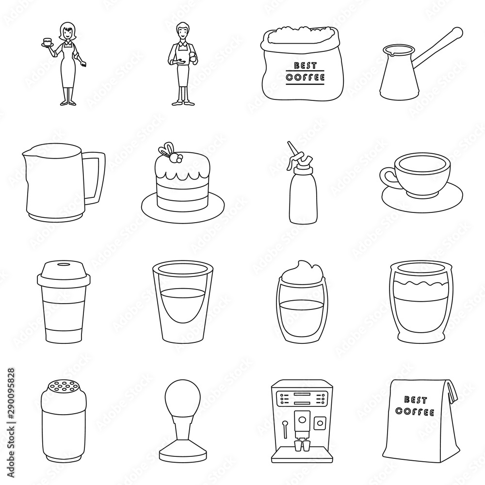 Vector illustration of cafe and house sign. Set of cafe and restaurant vector icon for stock. Vector illustration of cafe and house sign. Set of cafe and restaurant vector icon for stock.