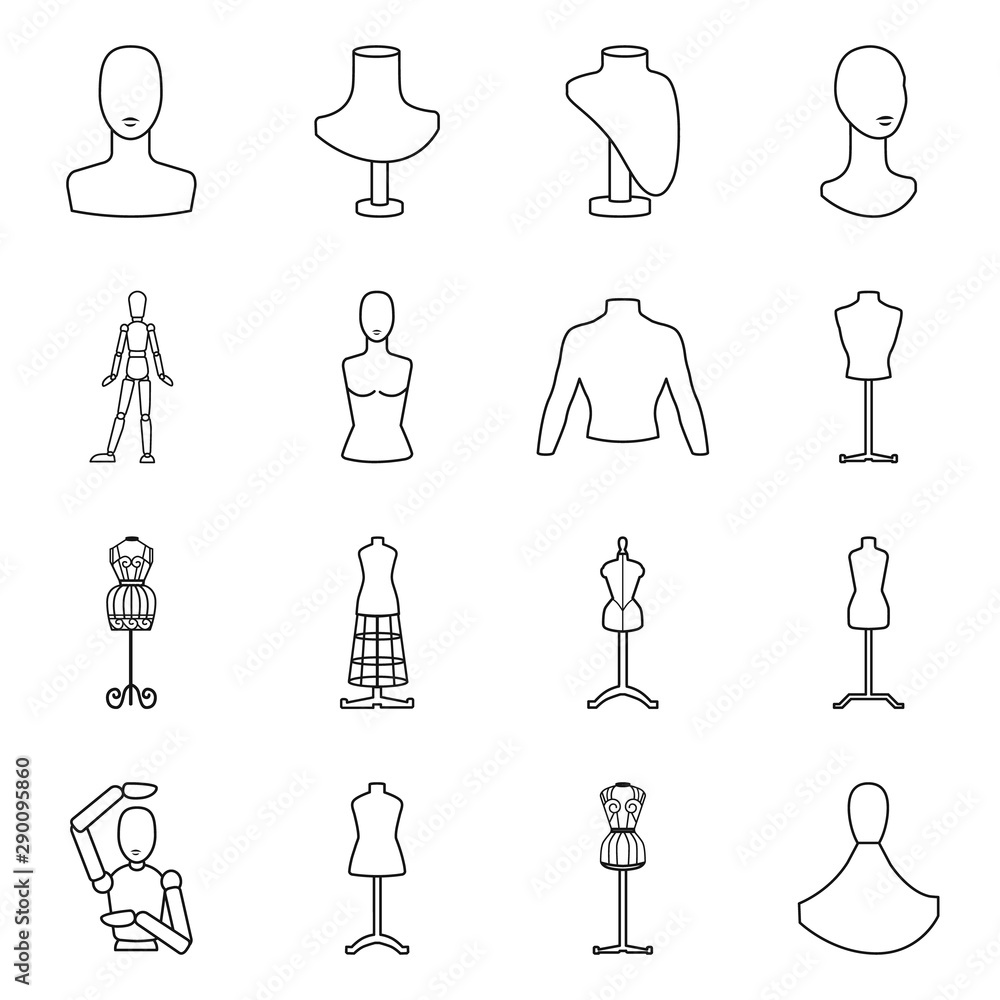 Vector design of mannequin and fashion sign. Collection of mannequin