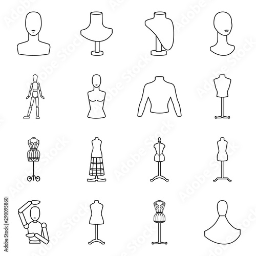 Vector design of mannequin and fashion sign. Collection of mannequin and form stock symbol for web.