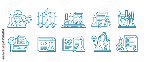 Leinwand Poster Chemistry science icon set