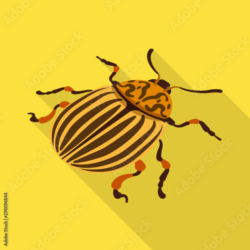 Isolated object of beetle and colorado icon. Set of beetle and striped stock vector illustration.