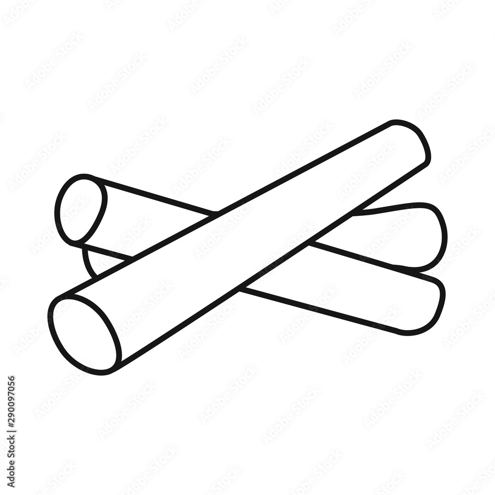 Vector design of log and firewood sign. Set of log and brown vector icon for stock.