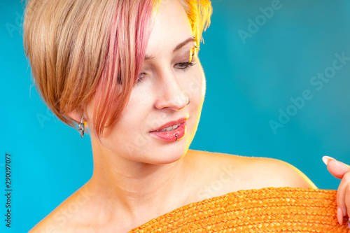 Beautiful girl with piercin...