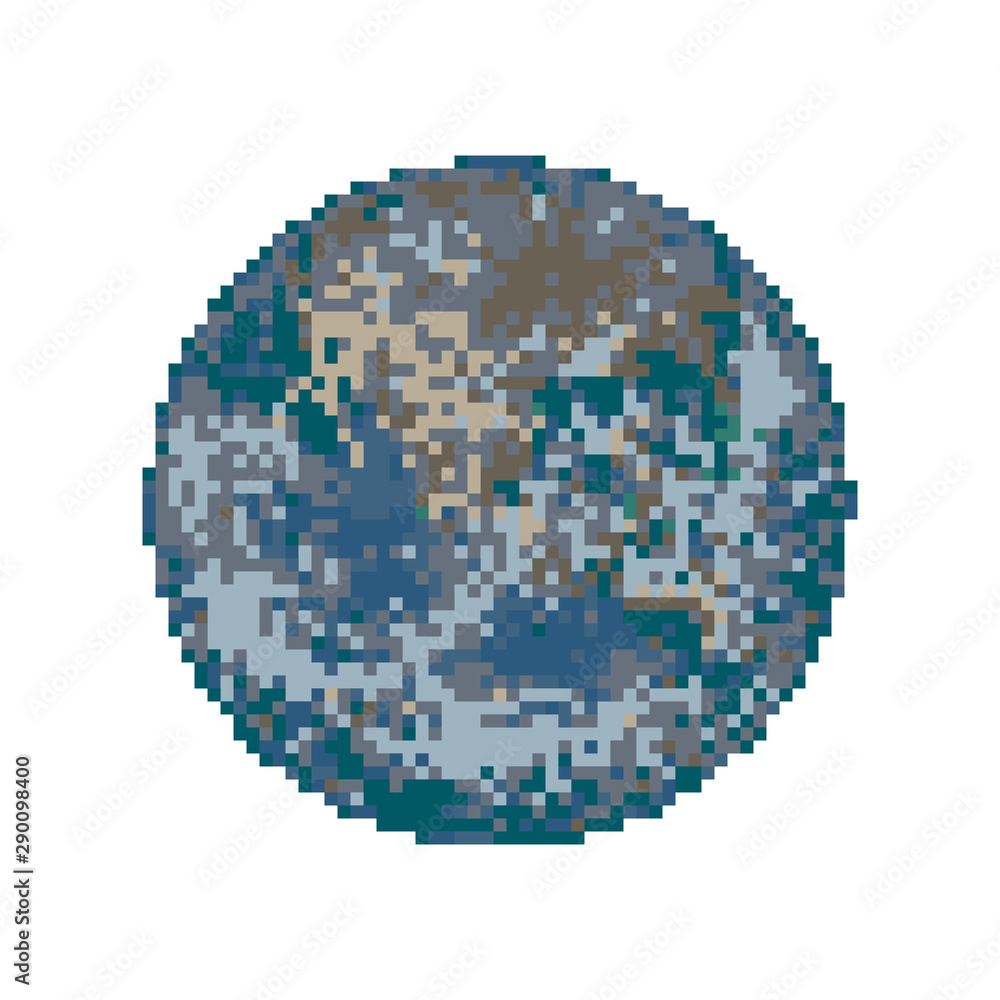 Abstract planet. Isolated on white background. Pixel art vector illustration. Abstract planet. Isolated on white background. Pixel art vector illustration.