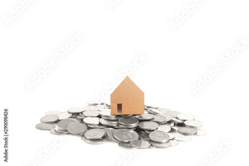 Property investment and house mortgage financial conceptmoney coin stack photo