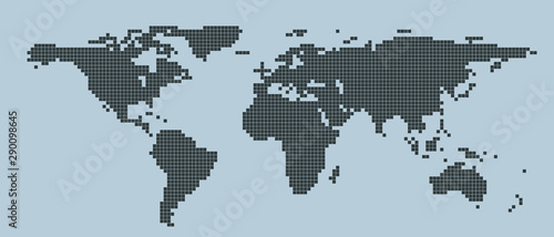 Abstract pixel world map. H...