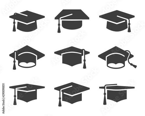 set of vector graduation icons