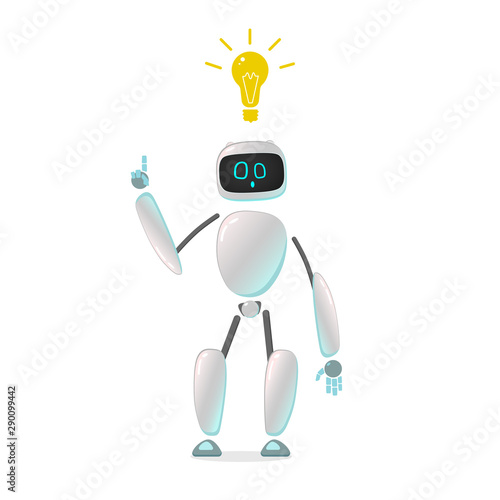 RPA. Funny white robot in different comic situations and moods. Modern technologists of the invention of the future, artificial intelligence. robotics and bots