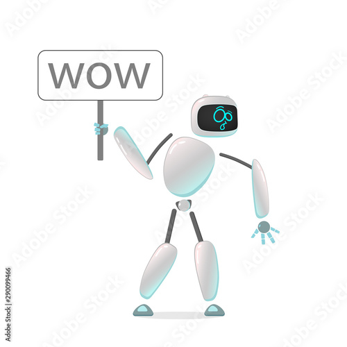 RPA. Funny white robot in different comic situations and moods. Modern technologists of the invention of the future, artificial intelligence. robotics and bots