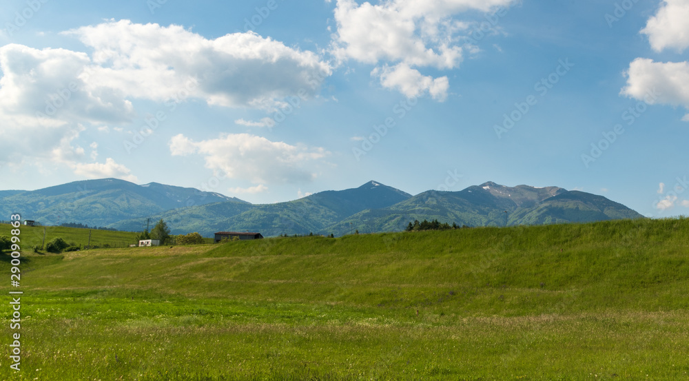 Krivanska Mala Fatra mountains from meadow near Krpelany village in Slovakia