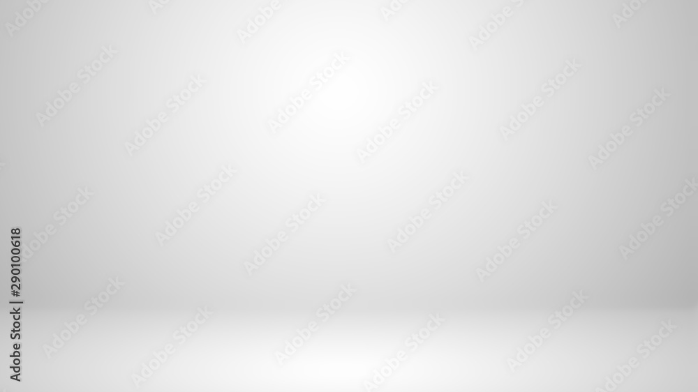 White studio with soft lighting on the wall and floor White studio with soft lighting on the wall and floor