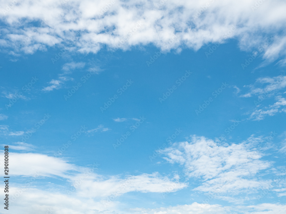 blue sky and white cloud with space