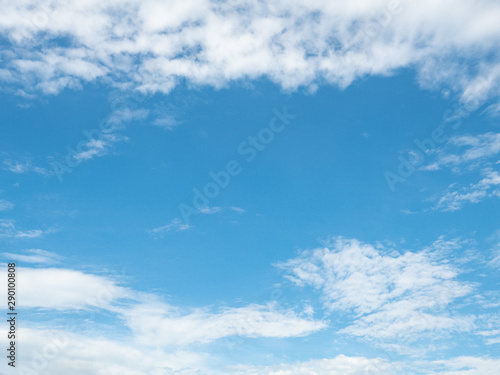 blue sky and white cloud with space