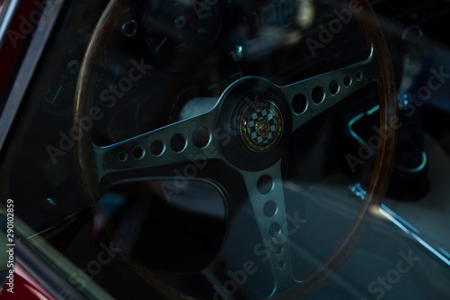 Oldtimer car steering wheel
