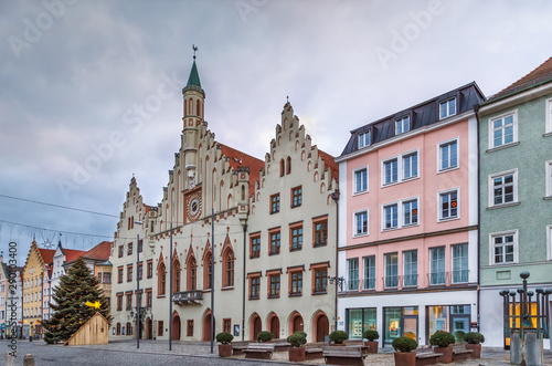 Altstadt street in Landshut  Germany