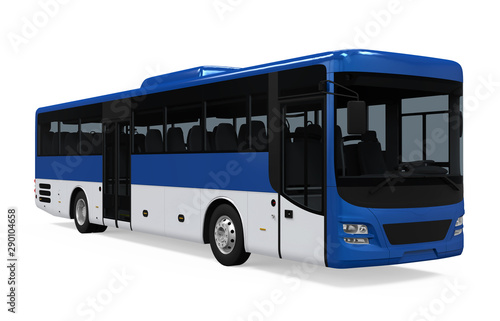 Blue City Bus Isolated