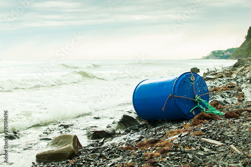 barrel after a storm thrown by a wave onto the Black Sea