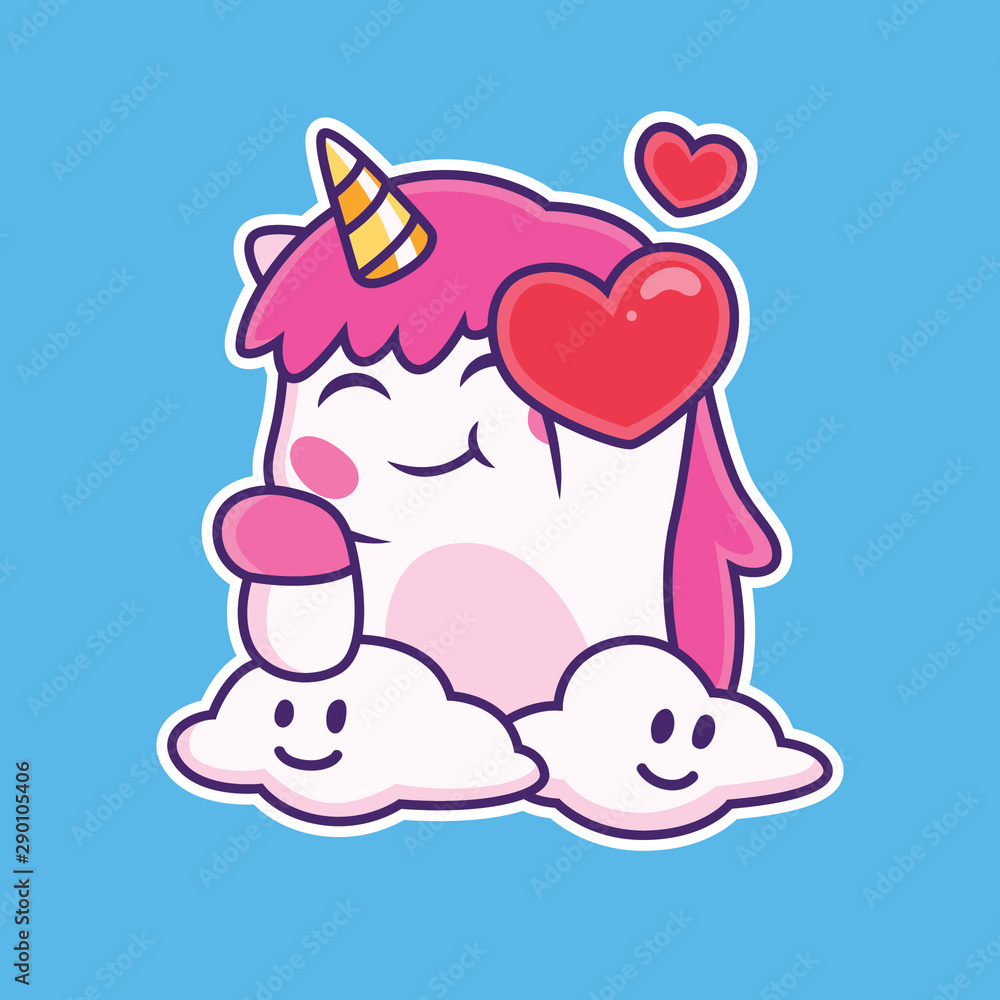 cute unicorn give big love