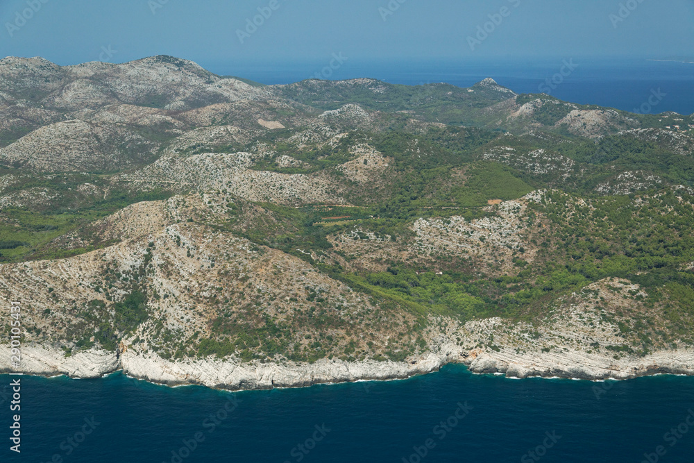 Aerial view of Lastovo islands, Croatia