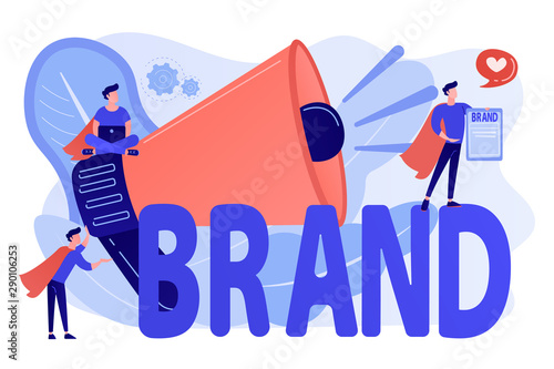 Company identity, marketing and promotional campaign. Personal brand, self-positioning, individual brand strategy, build your personal brand concept. Bright vibrant violet vector isolated illustration