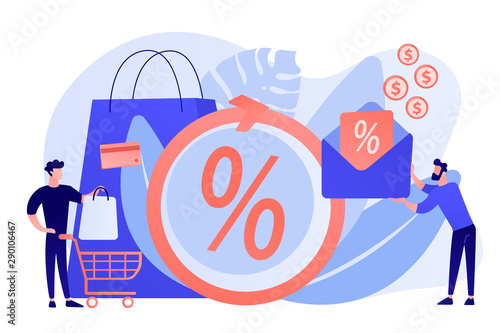 Money saving. Cashback service. Cost transfer. Online payment and reward. Rebate program, mail-in rebate method, make your money back concept. Bright vibrant violet vector isolated illustration