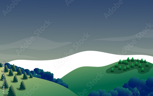 Beautiful landscape illustrations in a cool and comfortable village atmosphere. for backgrounds websites banners and cards