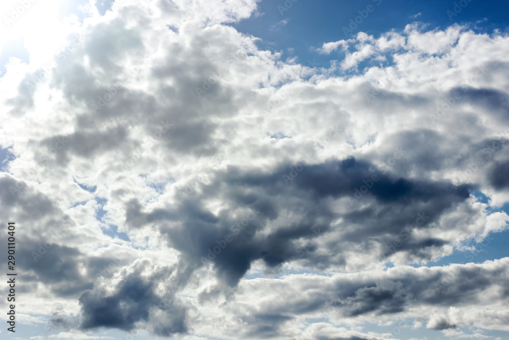 Contrasting sky with storm clouds