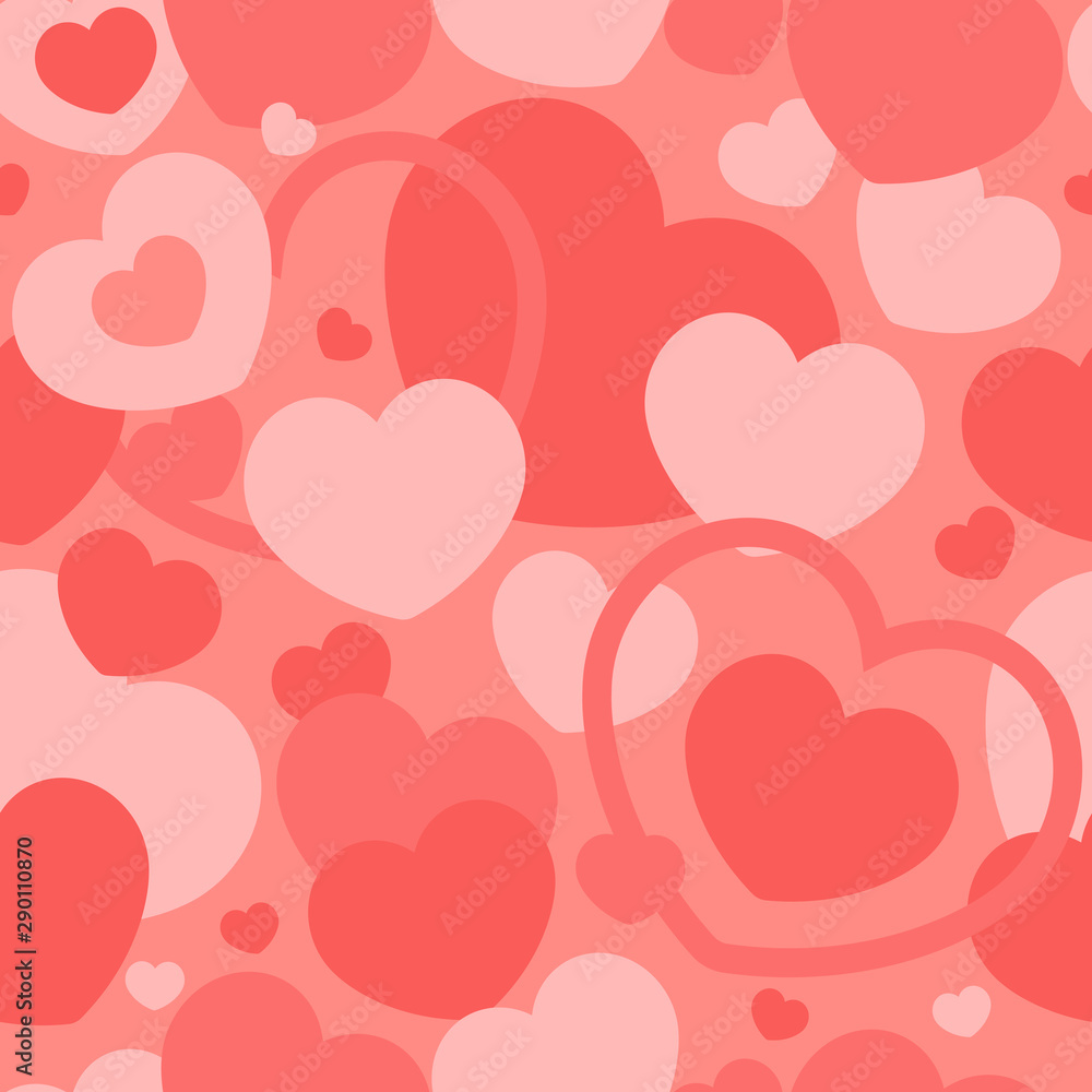 Valentine's day seamless pattern with heart. Vector hearts illustration