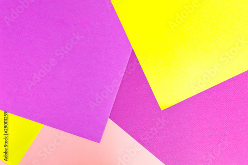 Geometric colored cardboard background. Copy space for advertising and texts. Trendy colors