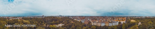 giant panorama about berlin on a foggy day