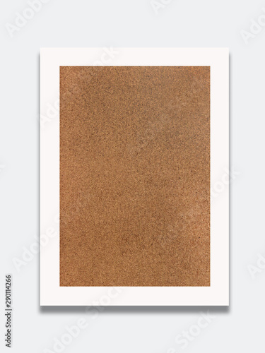 cork board wood texture frame isolated on white background