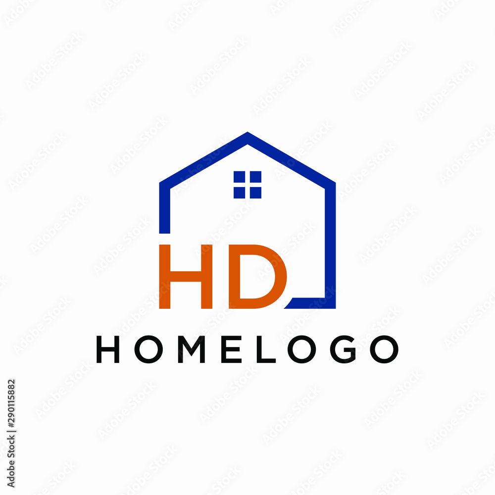 letter HD Line House Real Estate Logo. home initial H and D concept. Construction logo template, Home and Real Estate icon. Housing Complex Simple Vector Logo Template. - vector letter HD Line House Real Estate Logo. home initial H and D concept. Construction logo template, Home and Real Estate icon. Housing Complex Simple Vector Logo Template. - vector