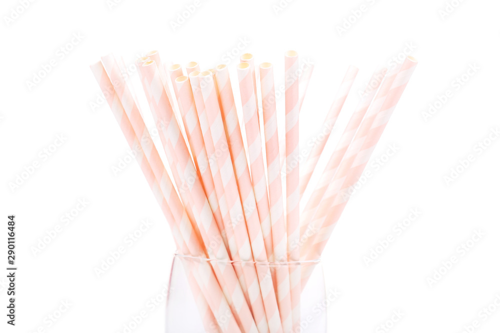 Paper straws on white background Paper straws on white background
