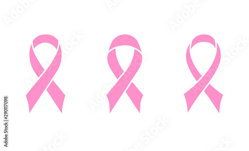 Pink ribon. Vector icon. Eps 10